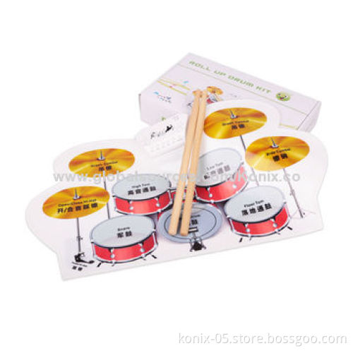 Roll-up drum kit, supports MP3 player, loudspeaker, headphone
